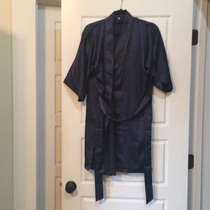 Navy Polyester Robe